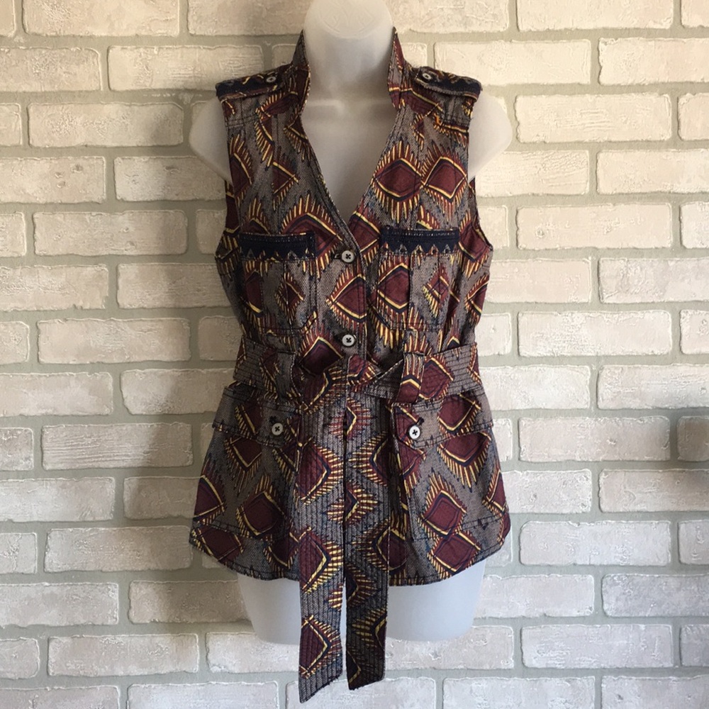 Anthropologie Elevenses Geo Safari Vest